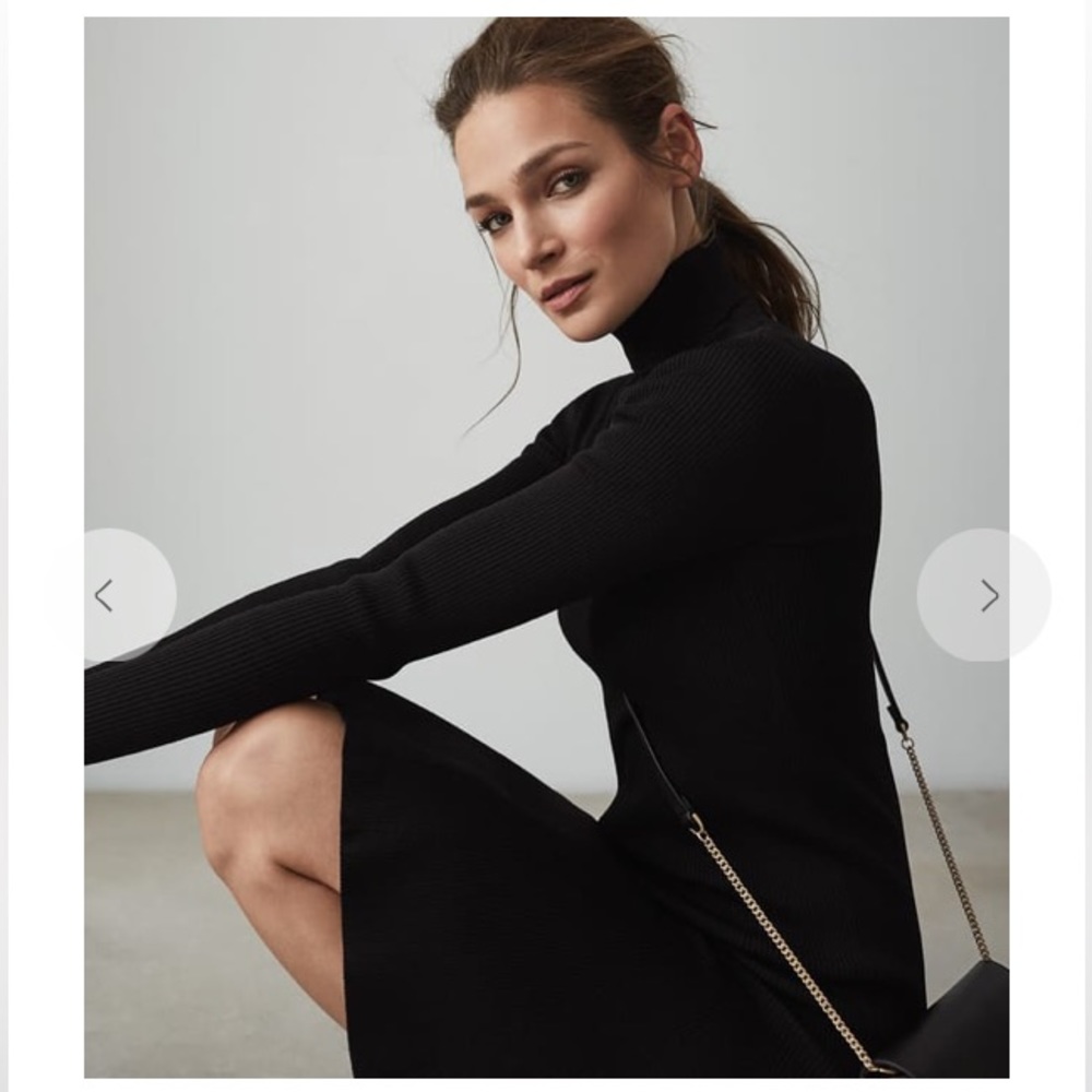 REISS Mimi Flippy Hem Knit Dress with ZIPPER